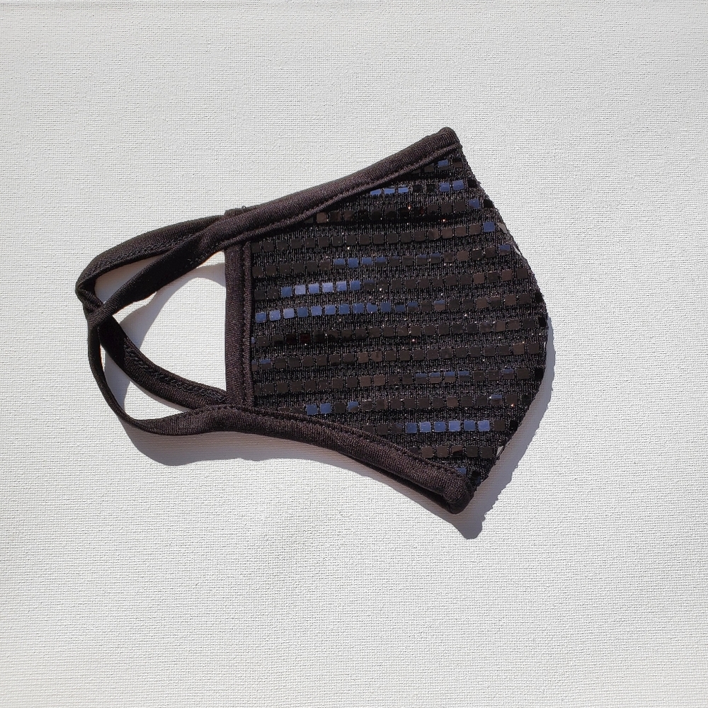 Black Sequins!  Designer Face mask - Picture 3 of 4